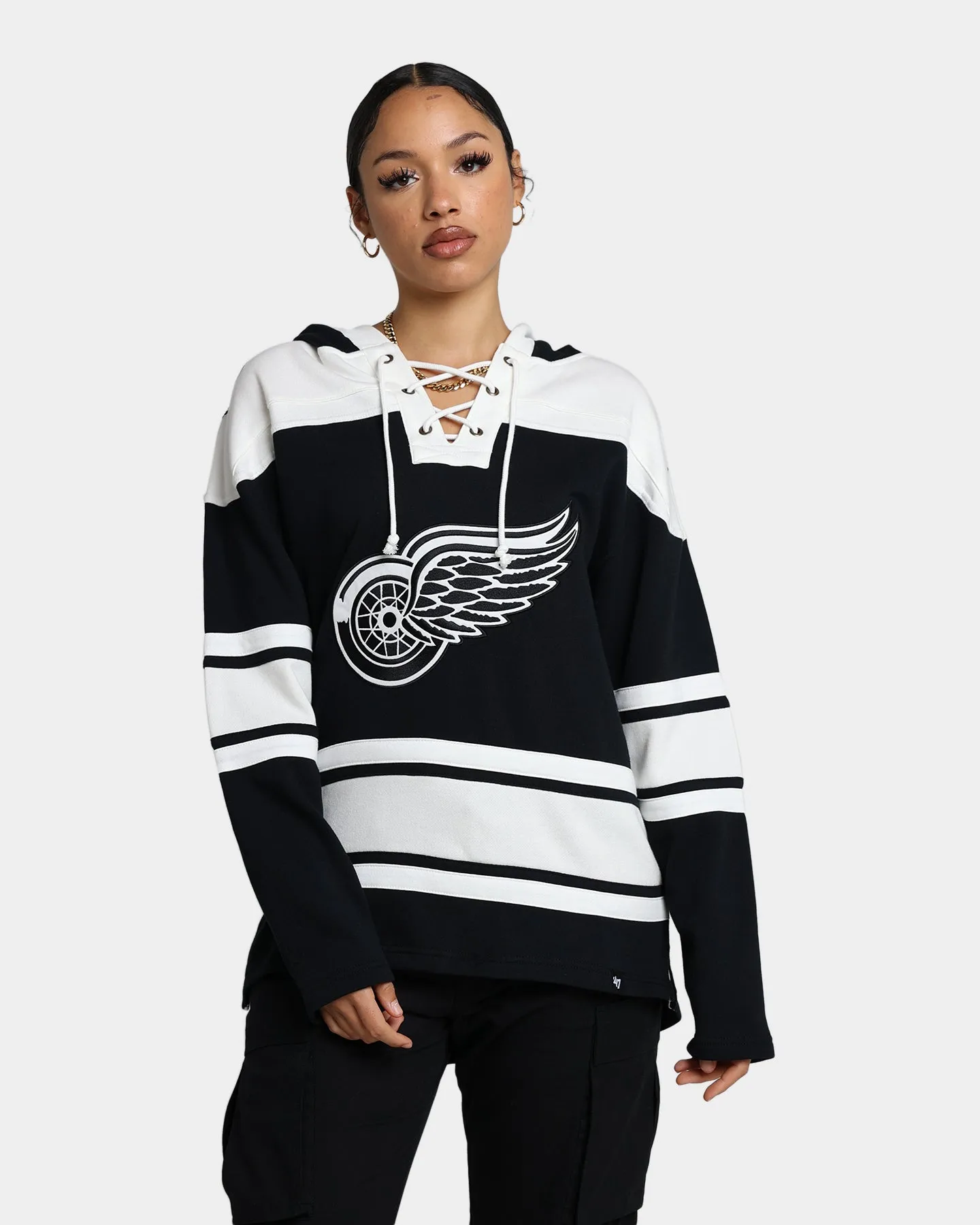 47 Brand Detroit Red Wings Superior Lacer Hoodie Jet Black