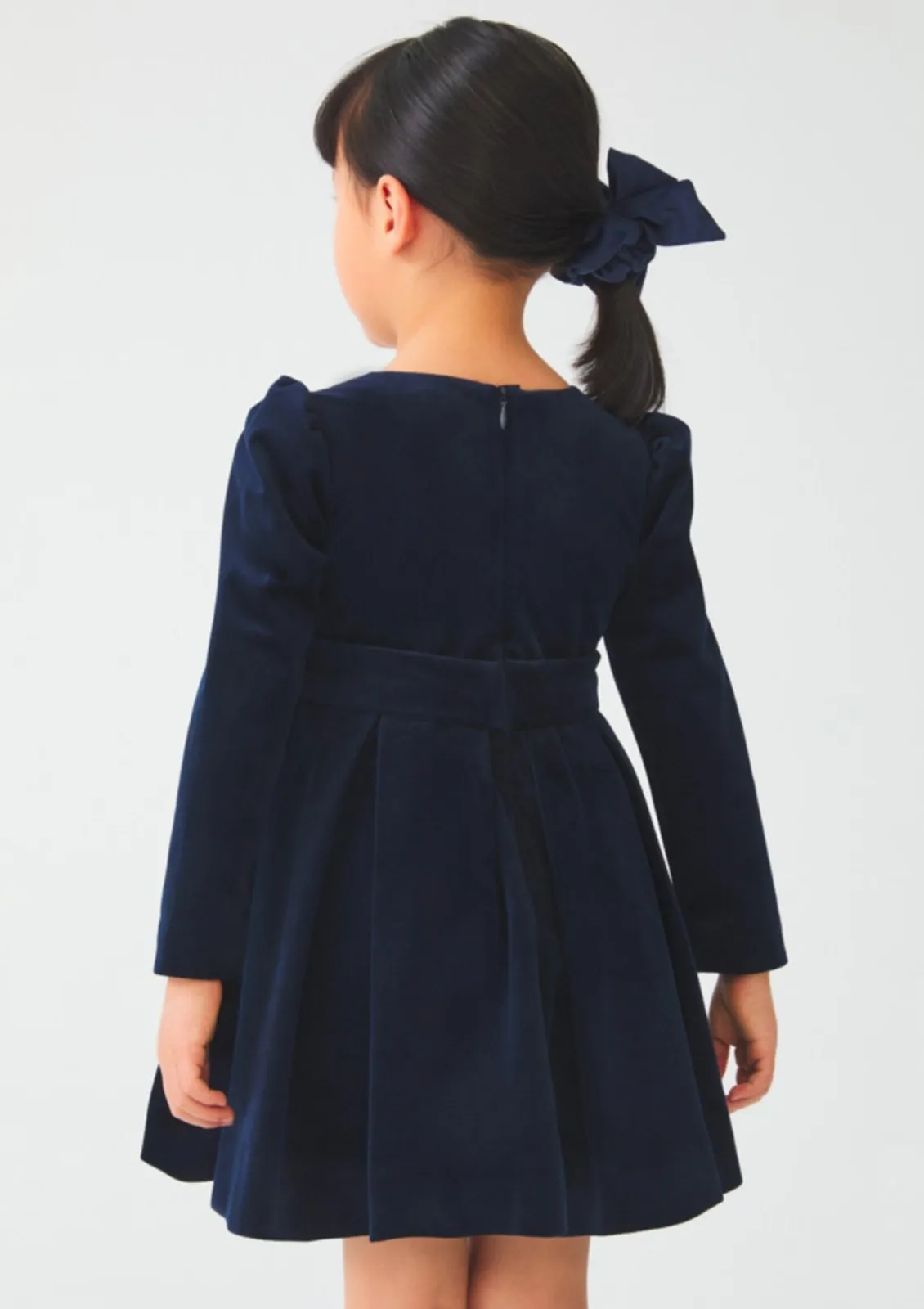 Abel & Lula Girls Iconic Navy Velvet Dress