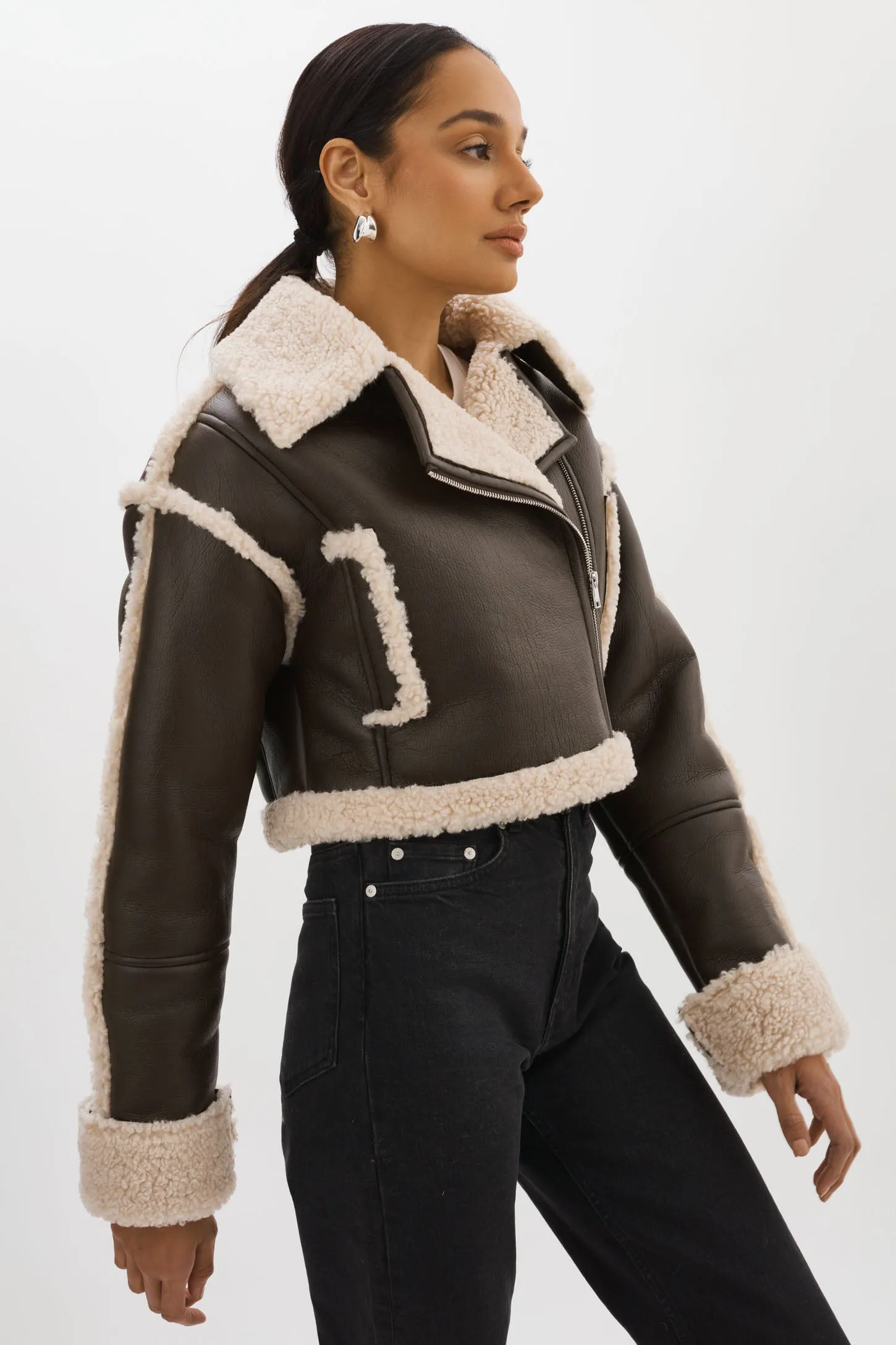 ADRINA | Faux Shearling Crop Jacket