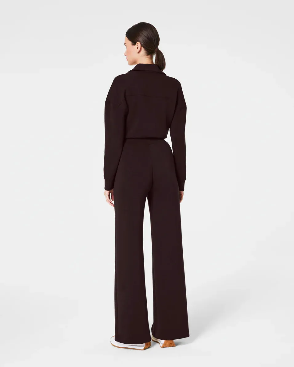 AirEssentials Long Sleeve Wide Leg Jumpsuit - Truffle Brown