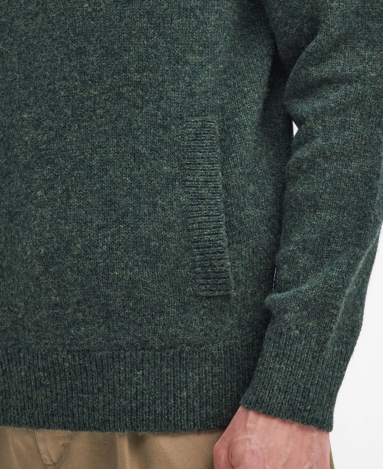 Barbour Mens Talder Half Zip Sweater in Seaweed Green