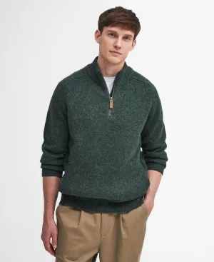 Barbour Mens Talder Half Zip Sweater in Seaweed Green