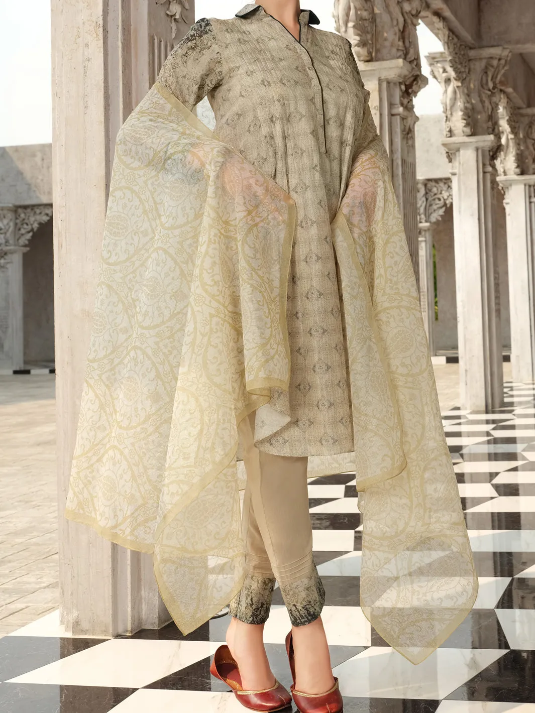 Beige 3 Piece Stitched - ALP-3PS-810