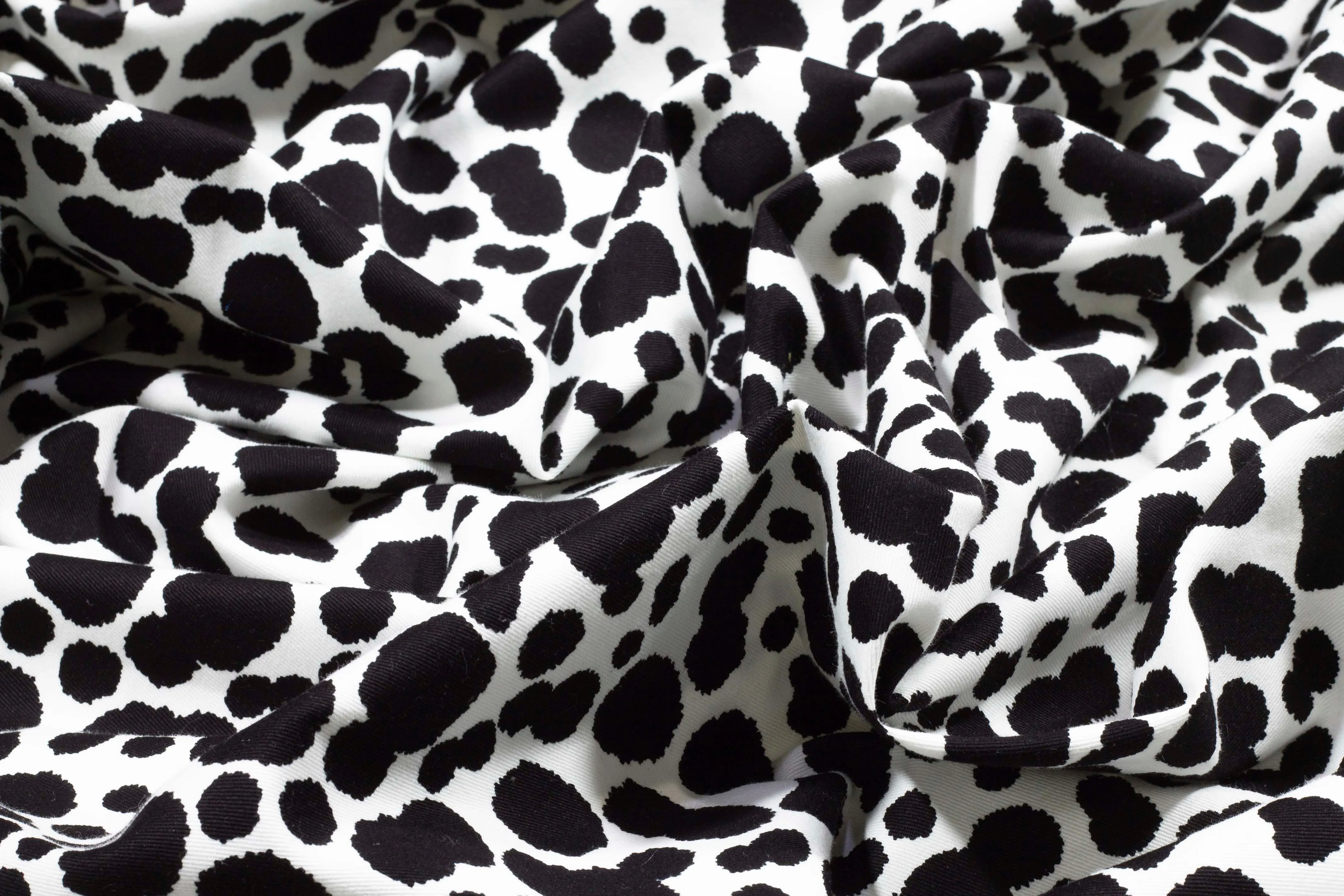 Black and White Cow Print Cotton