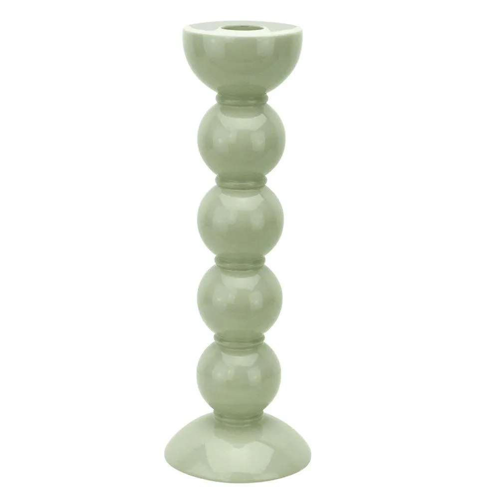 Bobbin Candlestick 24cm | Sage