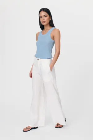 Carlotta Linen Wide Leg Pants - Bone