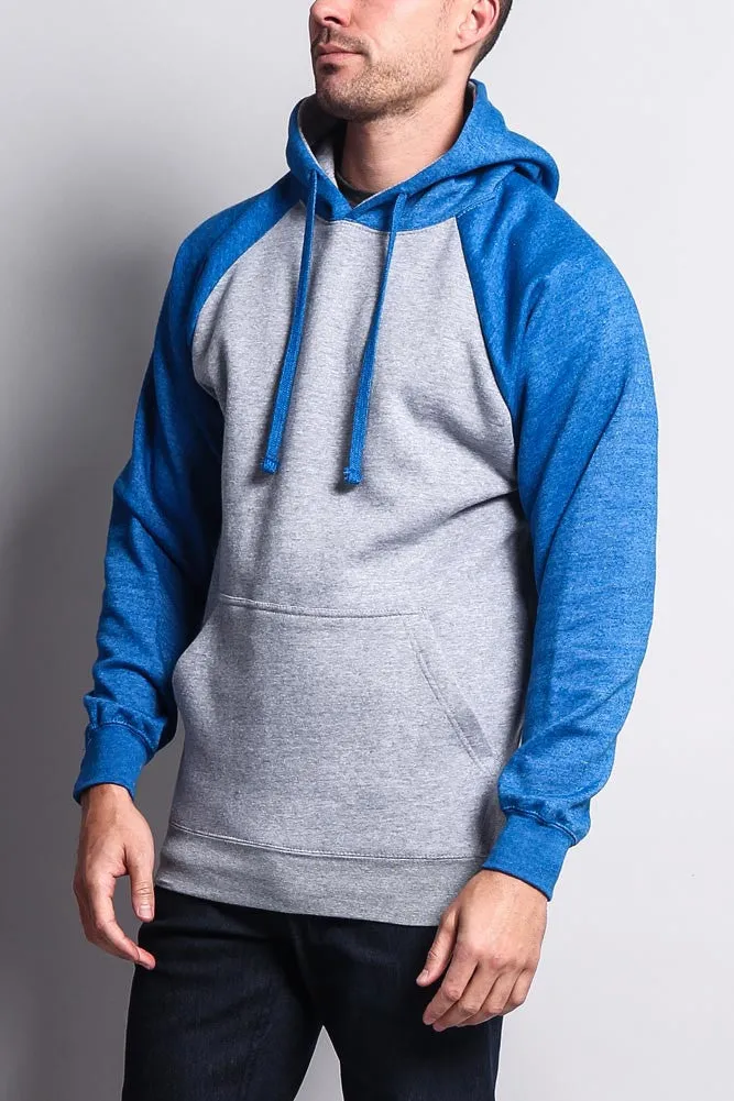 Contrast Raglan Sleeve Pullover Hoodie