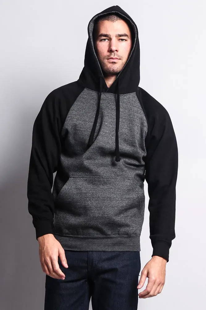 Contrast Raglan Sleeve Pullover Hoodie