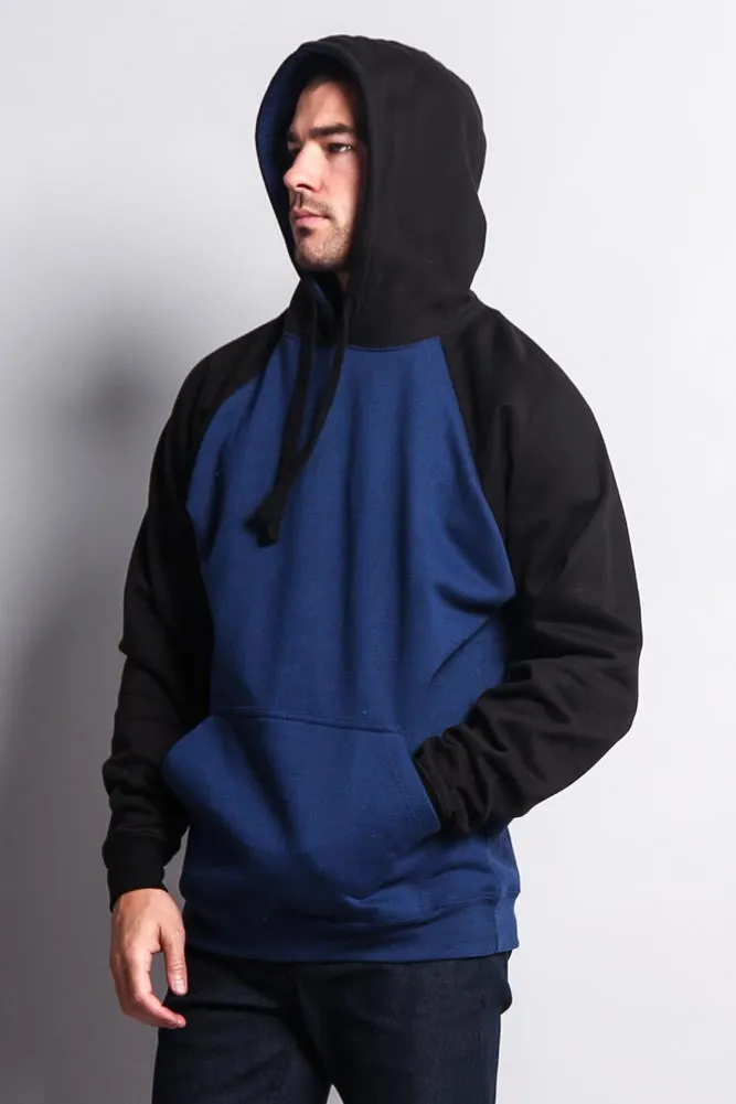 Contrast Raglan Sleeve Pullover Hoodie