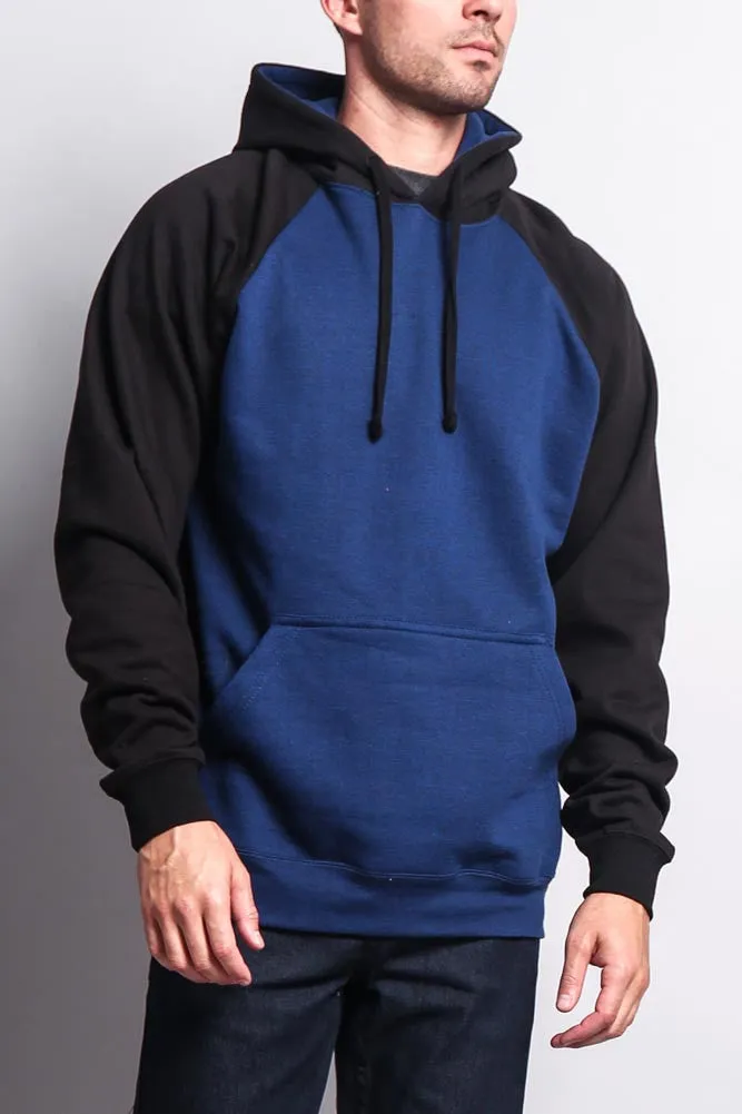 Contrast Raglan Sleeve Pullover Hoodie