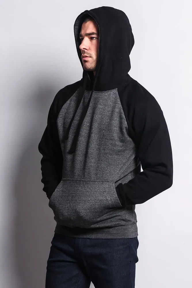 Contrast Raglan Sleeve Pullover Hoodie