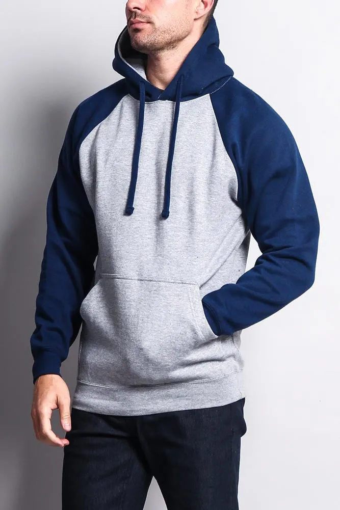 Contrast Raglan Sleeve Pullover Hoodie