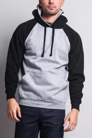 Contrast Raglan Sleeve Pullover Hoodie