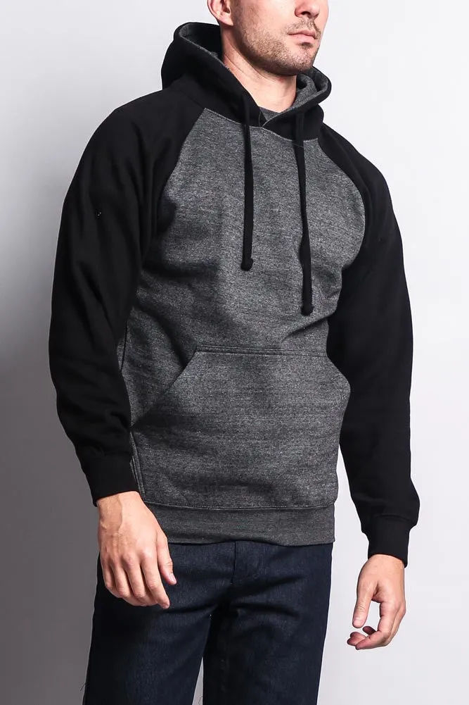 Contrast Raglan Sleeve Pullover Hoodie