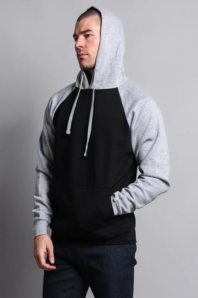 Contrast Raglan Sleeve Pullover Hoodie