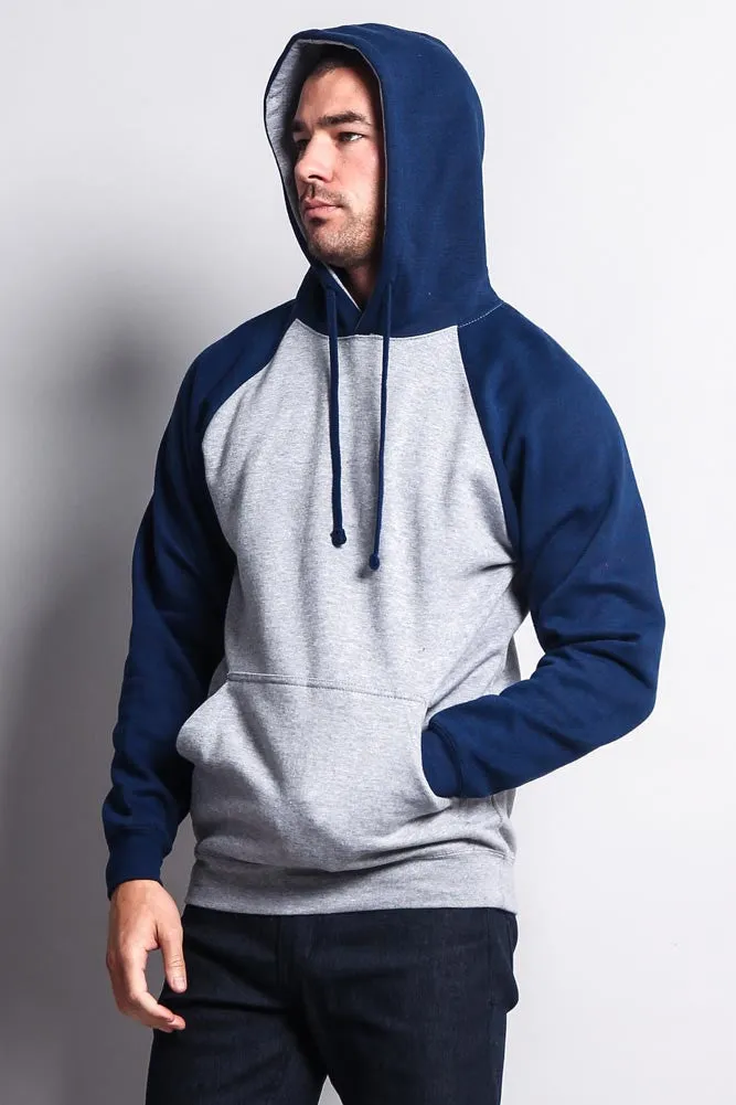 Contrast Raglan Sleeve Pullover Hoodie