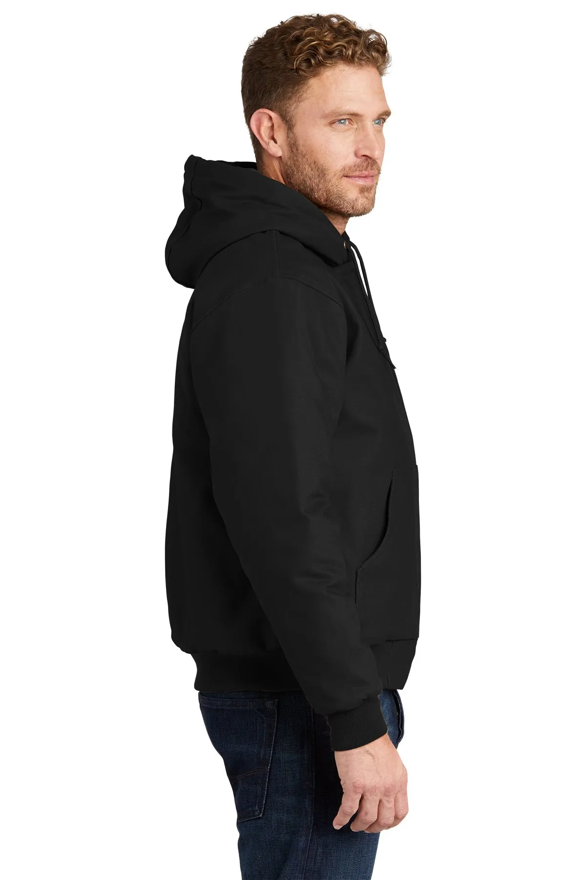 CornerStone Tall Duck Cloth Hooded Work Jacket, Black