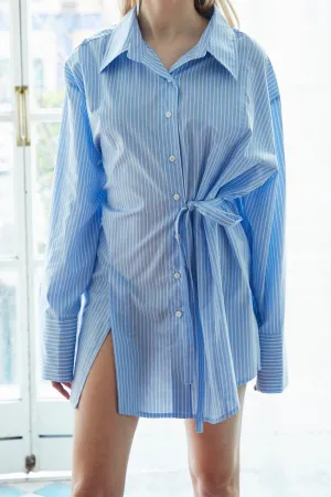 Emma Asymmetric Striped Shirt Dress