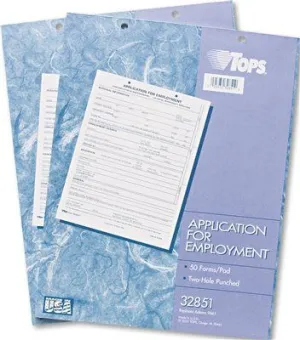 Employee Application Form' 8-1/2 X 11' 50/Pad' 2/Pack