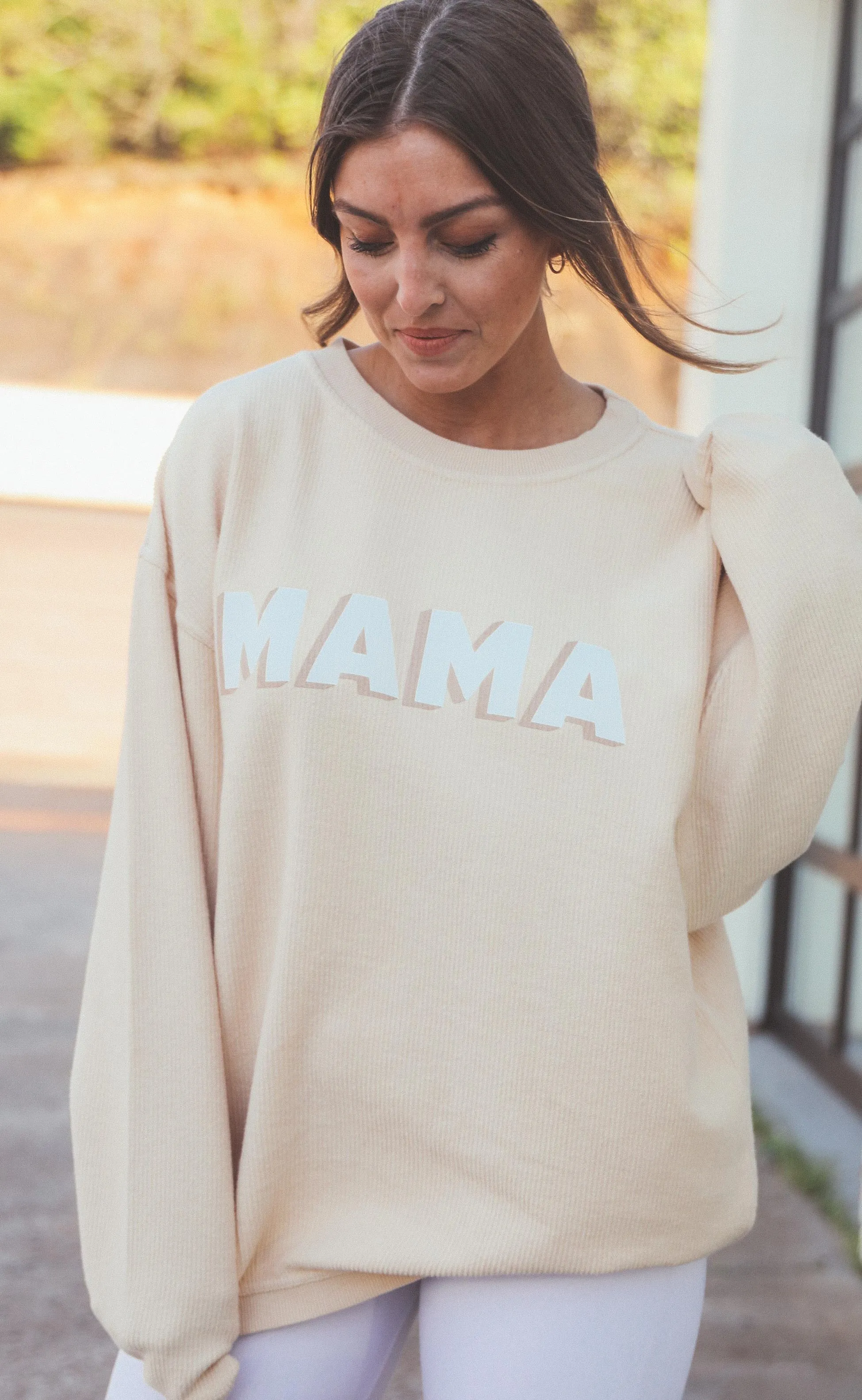 friday   saturday: mama corded sweatshirt