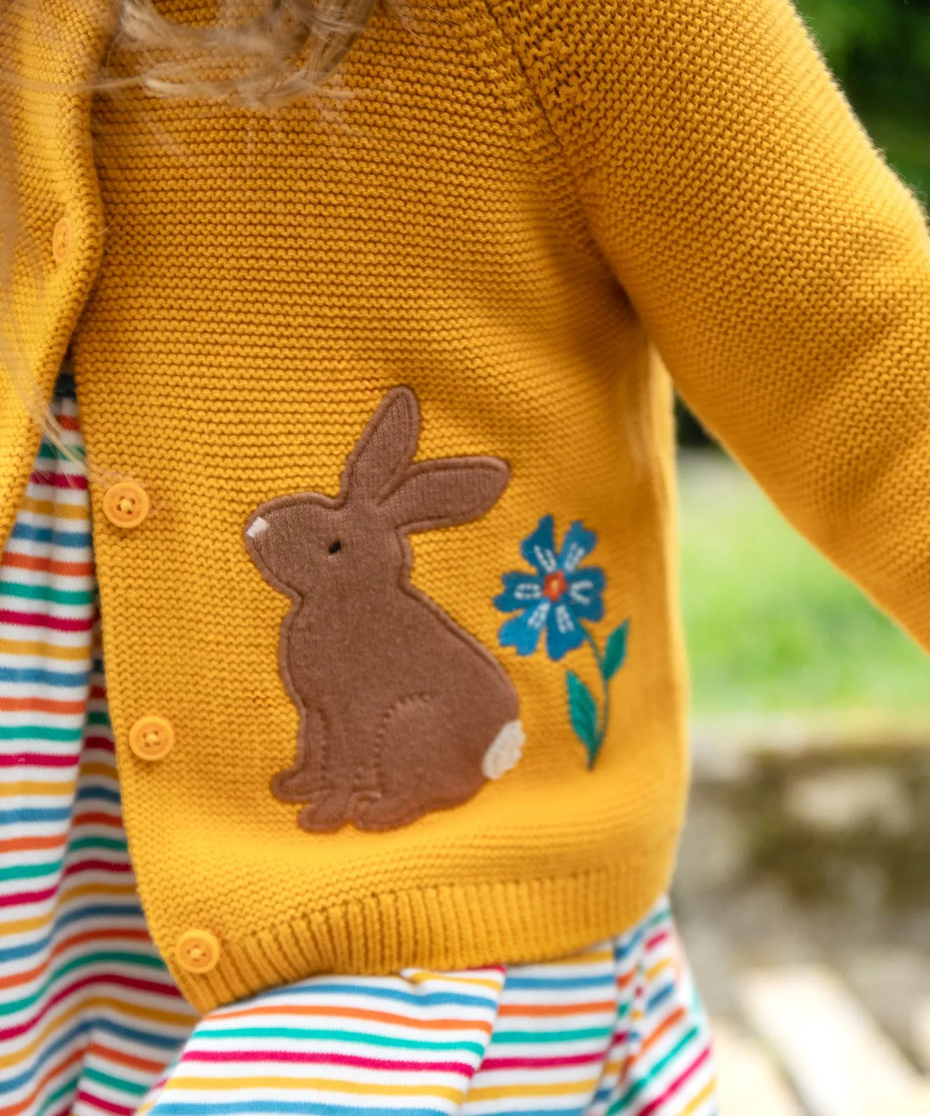 Frugi Colby Cardigan - Gold/Autumn Friends