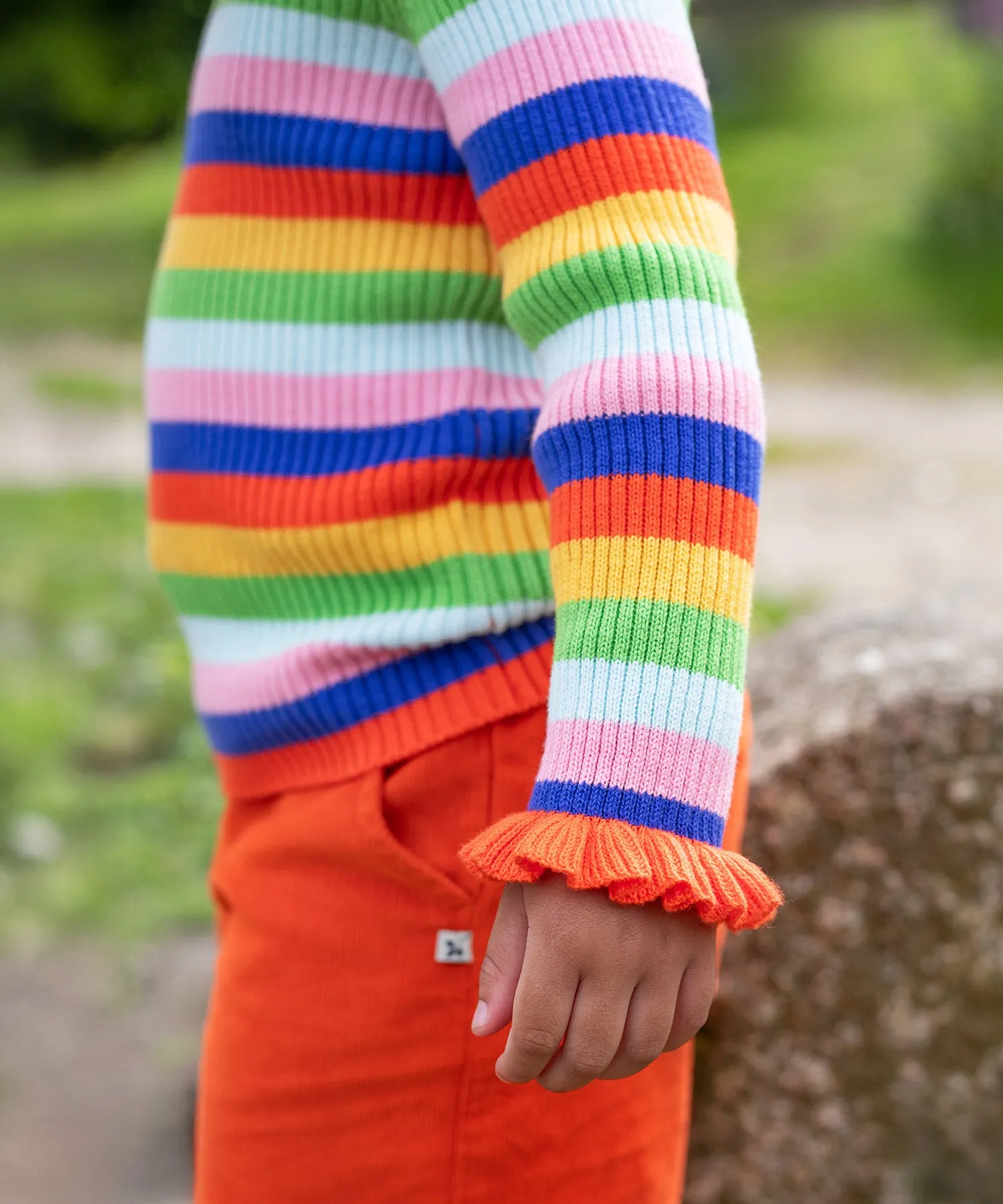 Frugi Zoe Knitted Jumper - Retro Stripe