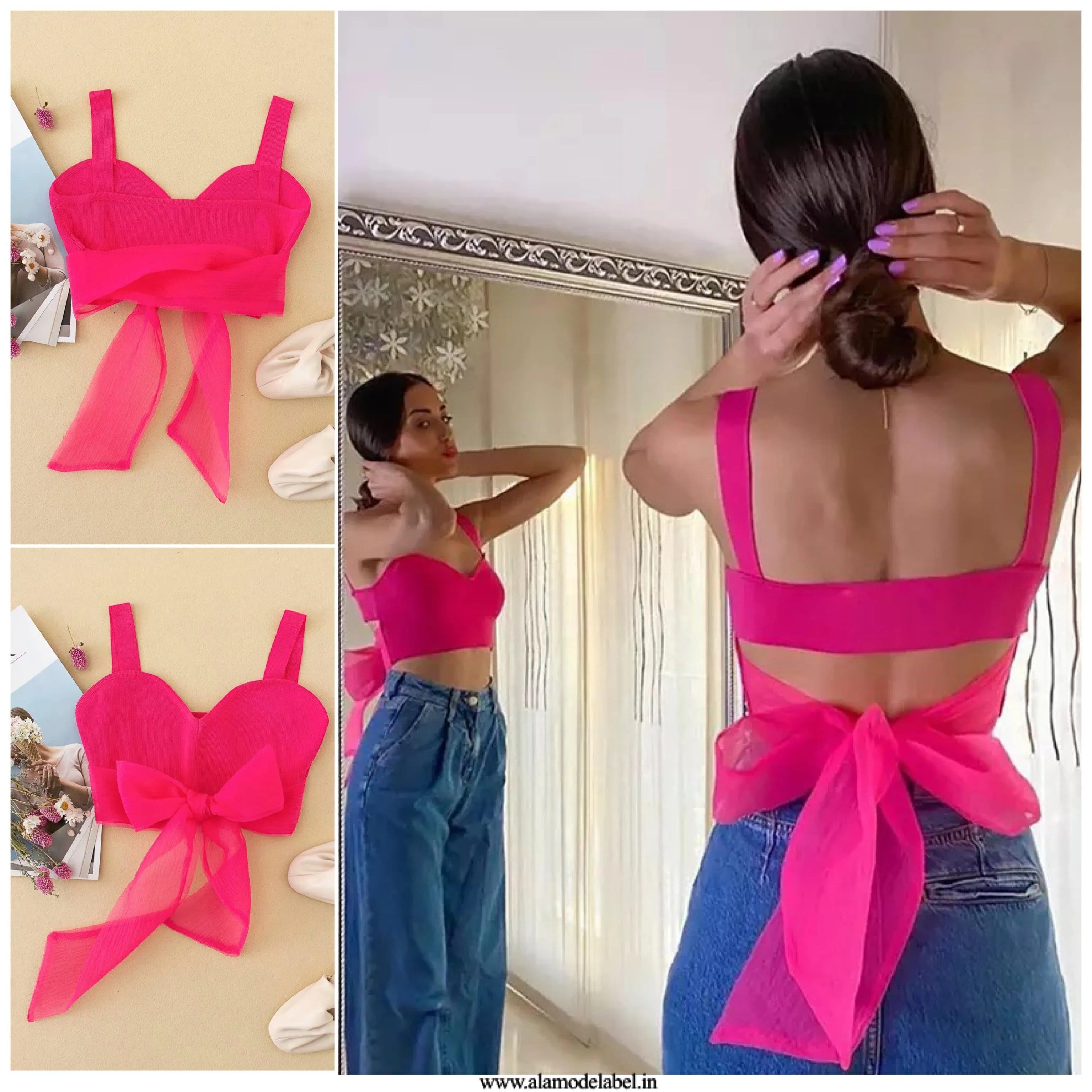 Fuschia Luxury Bow Tops