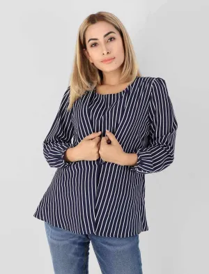 Georgette Top With Stripe