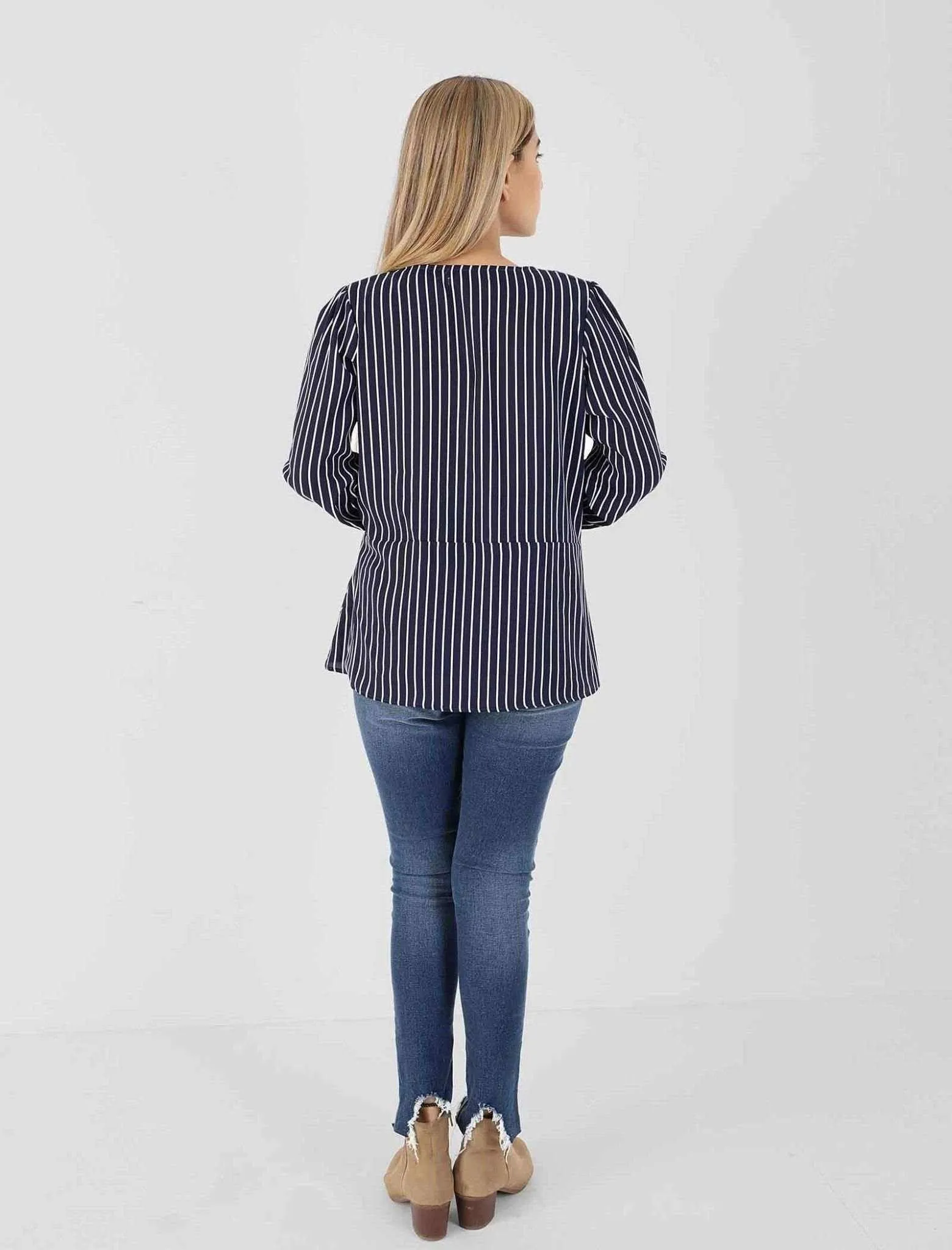 Georgette Top With Stripe