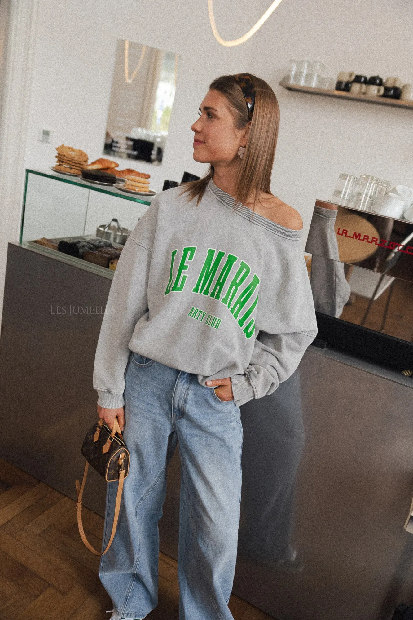 Le Marais sweater washed grey/green