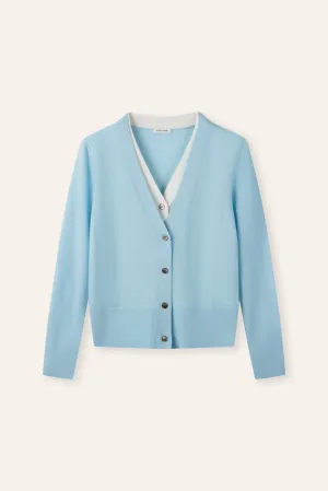 LEMAIRE wool double layer cardigan (Blue)