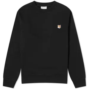 Maison Kitsune Fox Head Patch Crew Sweatshirt, black