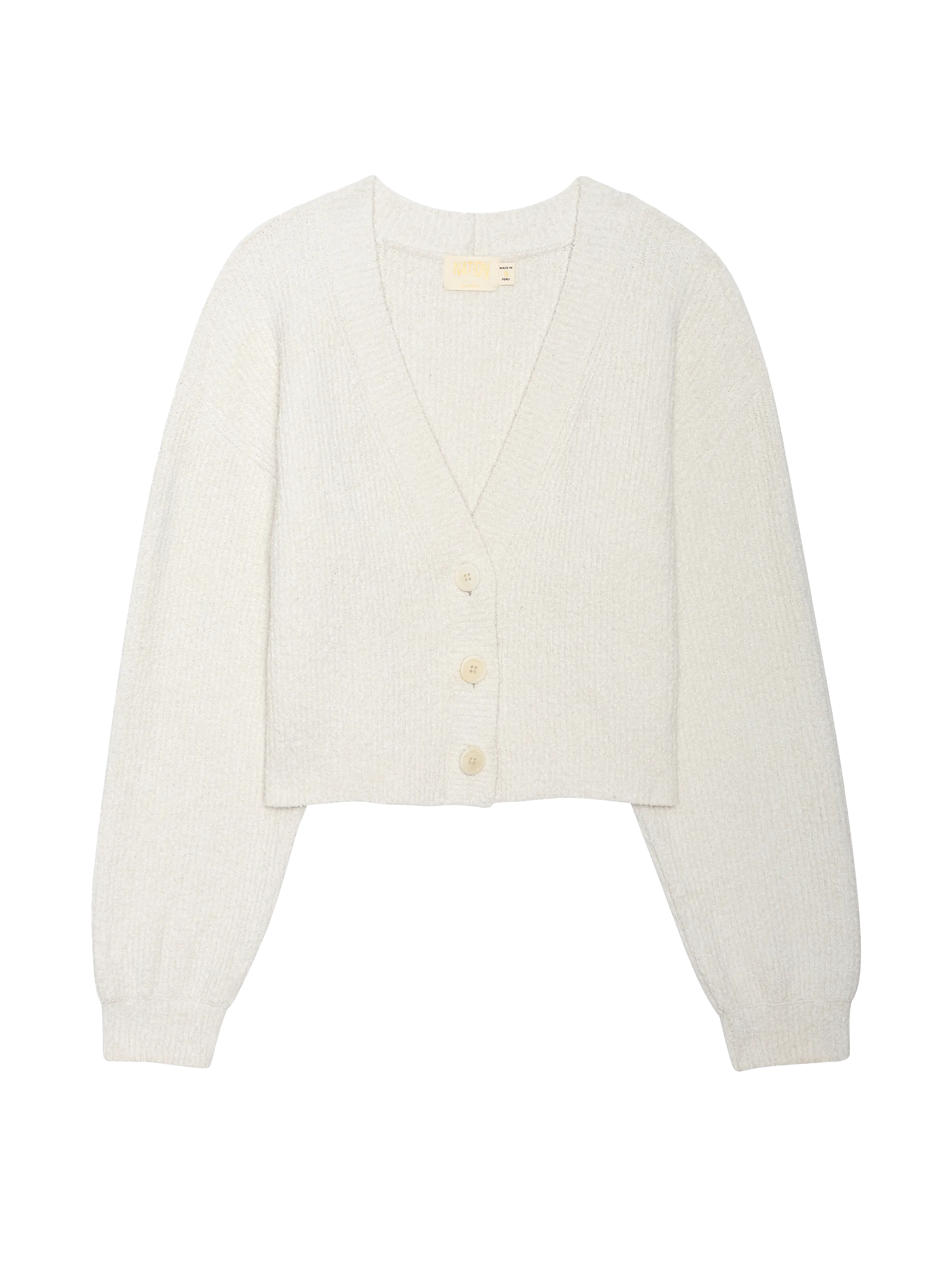 Nation LTD - Bo Balloon Sleeve Cardigan in Porcelain