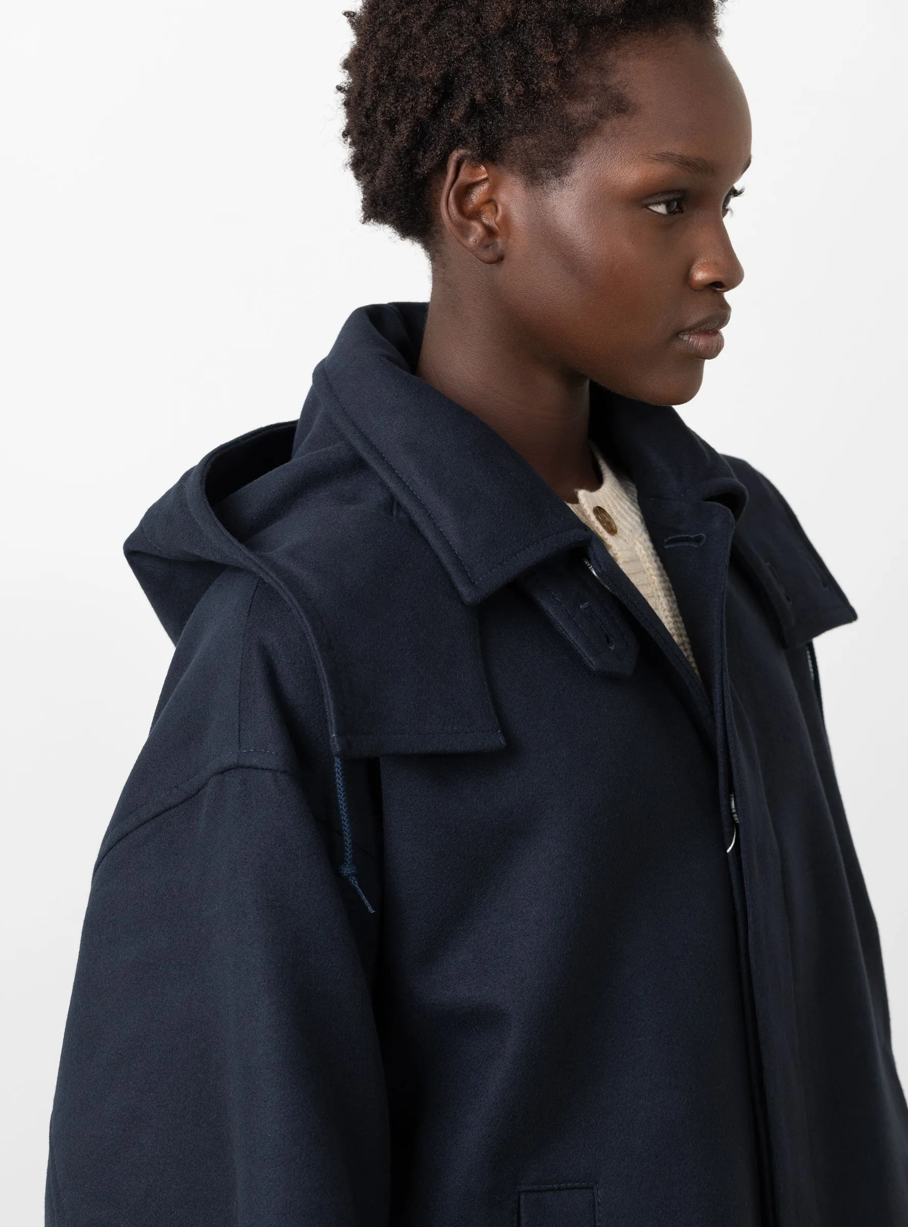 Pemel Dutch Hooded Coat Navy