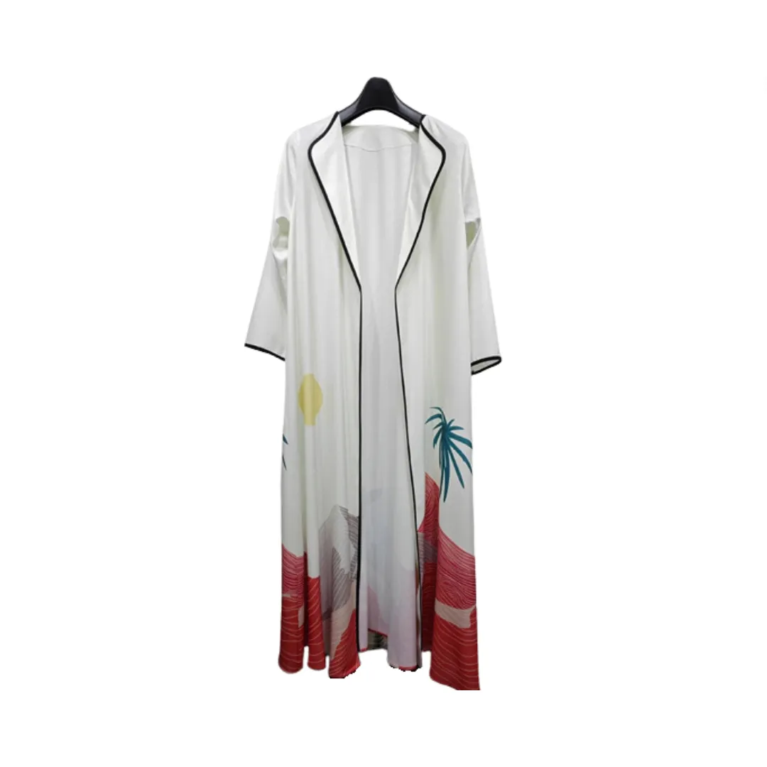 Pre Order: Printed Linen Loose Long Cardigan