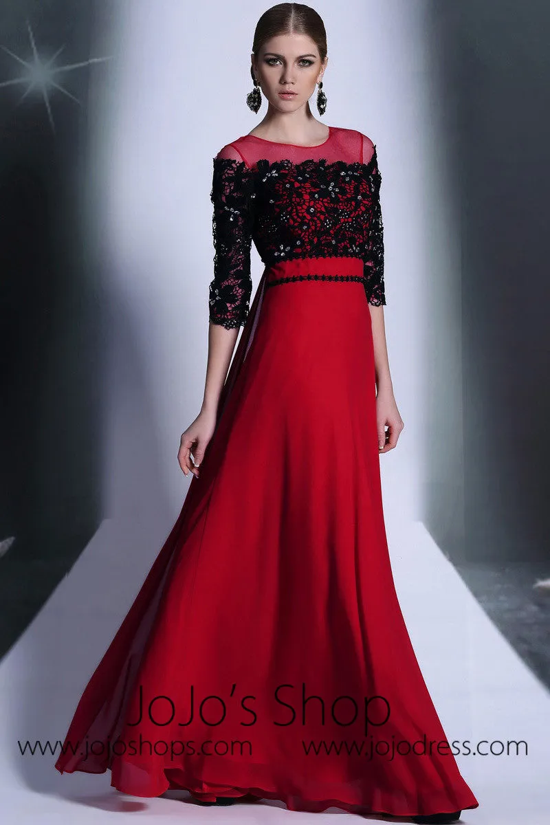 Red And Black Formal Prom Evening Dress DQ831062