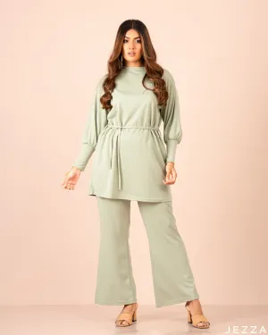 Relaxed Cotton Knit Top & Pant Set 56841/57571