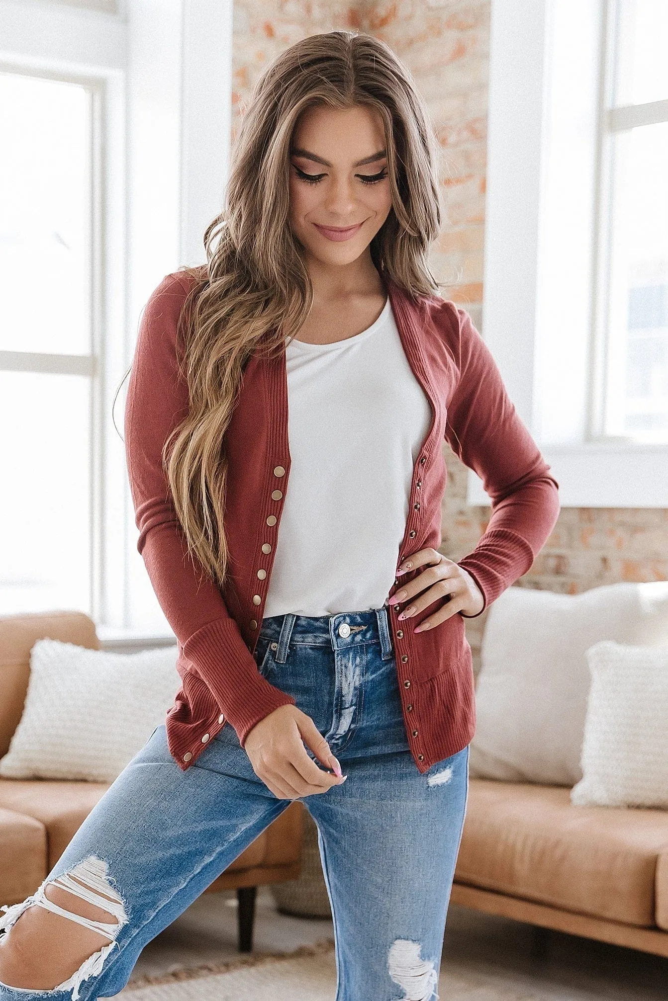 Ribbed Snap Cardigan | S-XL