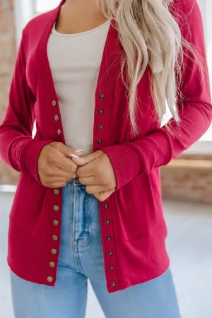 Ribbed Snap Cardigan | S-XL