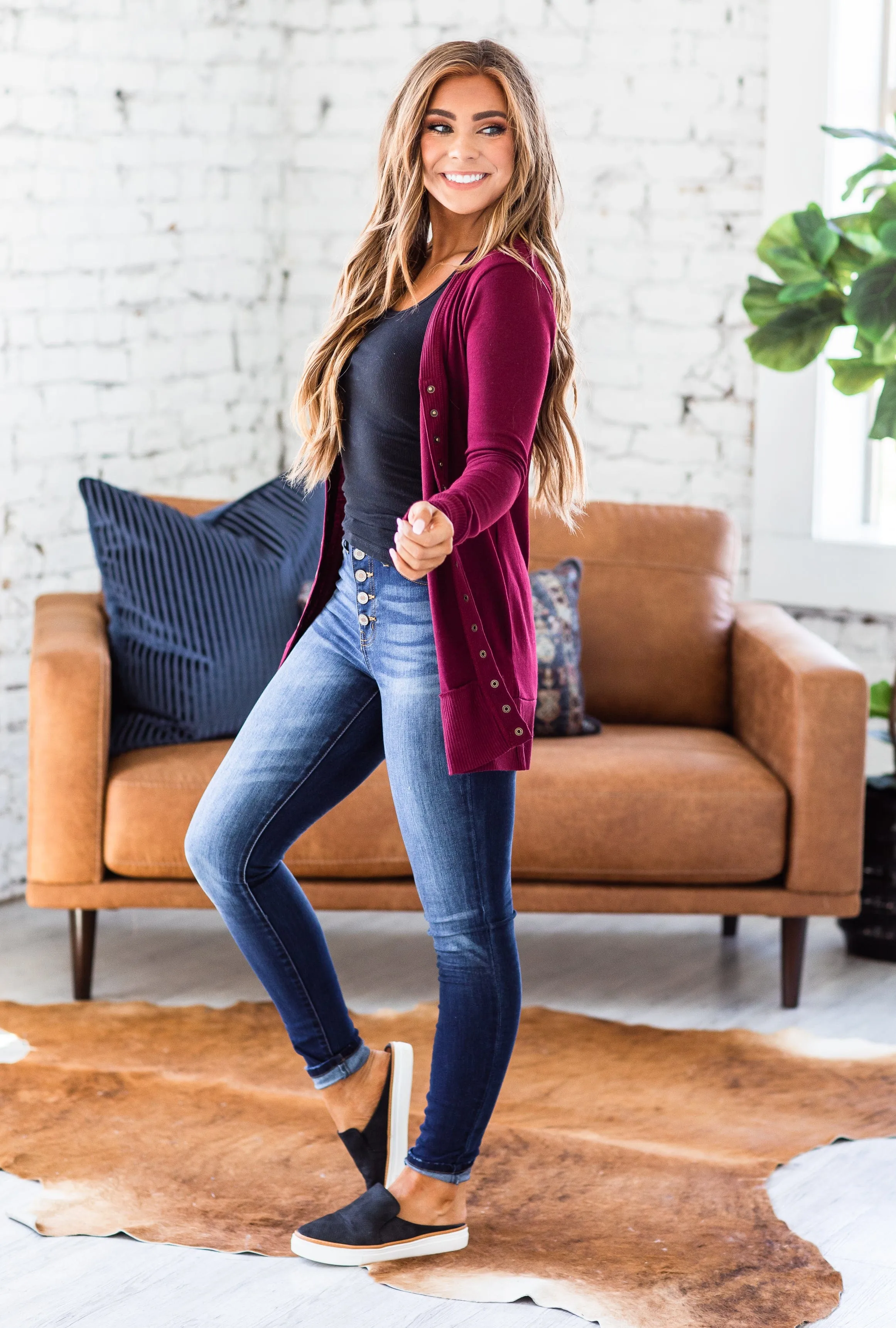 Ribbed Snap Cardigan | S-XL