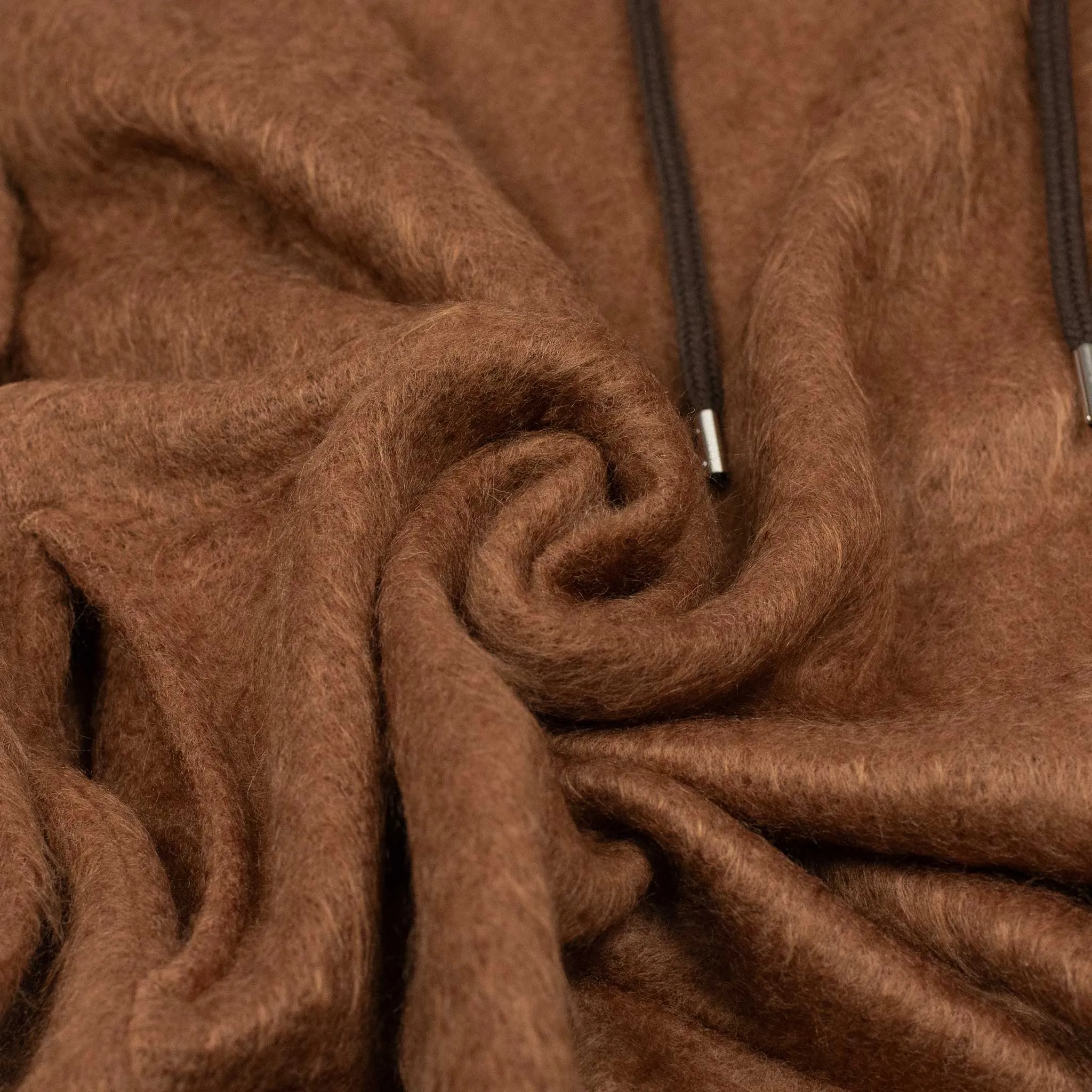 Heres an optimized product title with modifiers for the e-commerce listing:

Cozy Caramel Brown Shaggy Fleece Hoodie for Men and Women