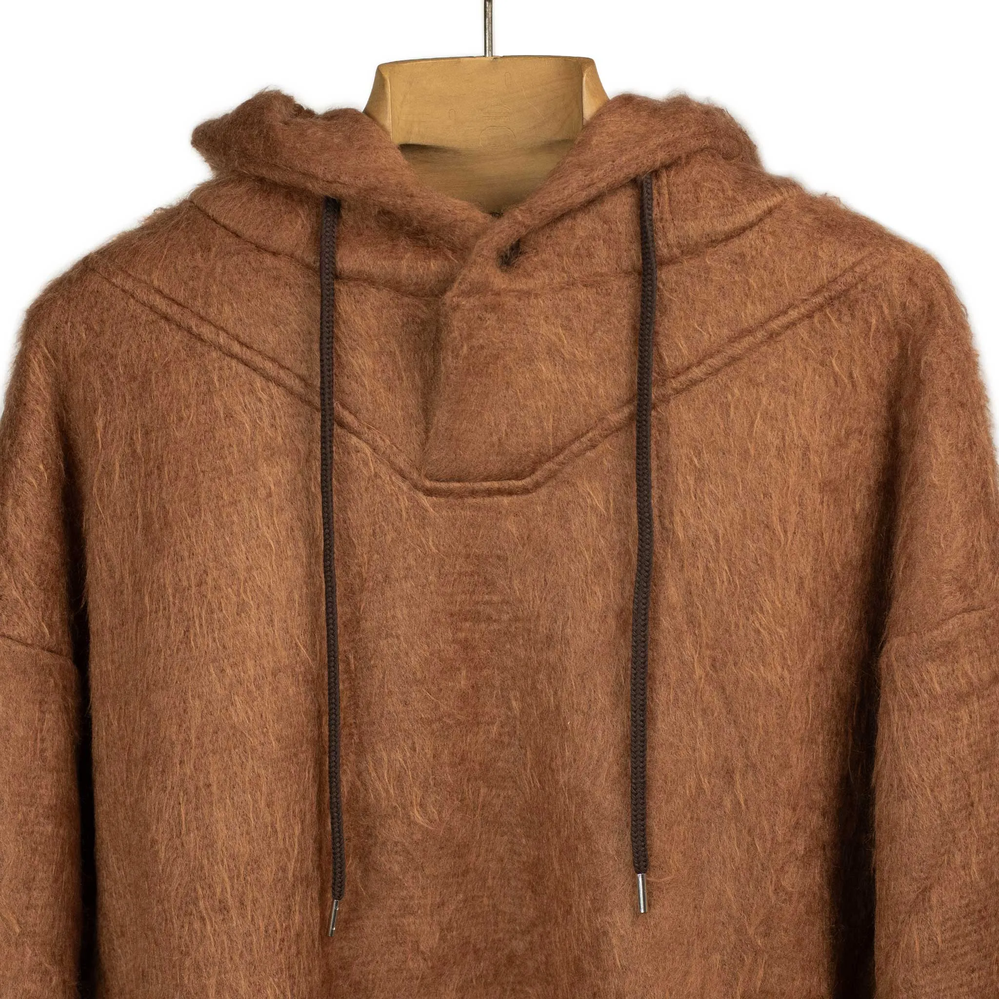 Heres an optimized product title with modifiers for the e-commerce listing:

Cozy Caramel Brown Shaggy Fleece Hoodie for Men and Women