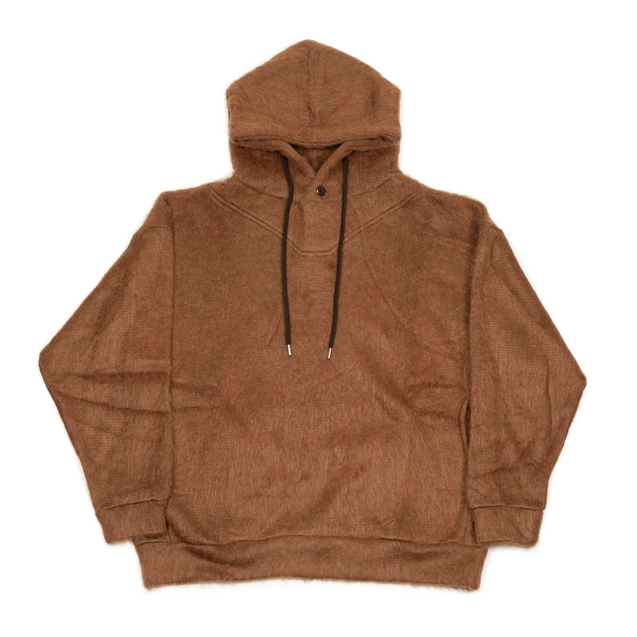 Heres an optimized product title with modifiers for the e-commerce listing:

Cozy Caramel Brown Shaggy Fleece Hoodie for Men and Women