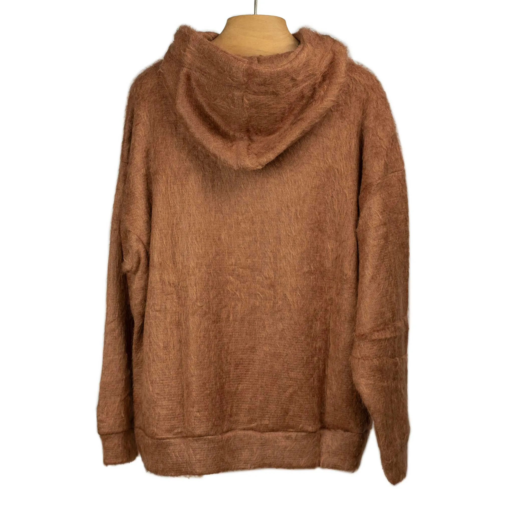 Heres an optimized product title with modifiers for the e-commerce listing:

Cozy Caramel Brown Shaggy Fleece Hoodie for Men and Women