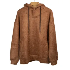 Heres an optimized product title with modifiers for the e-commerce listing:

Cozy Caramel Brown Shaggy Fleece Hoodie for Men and Women