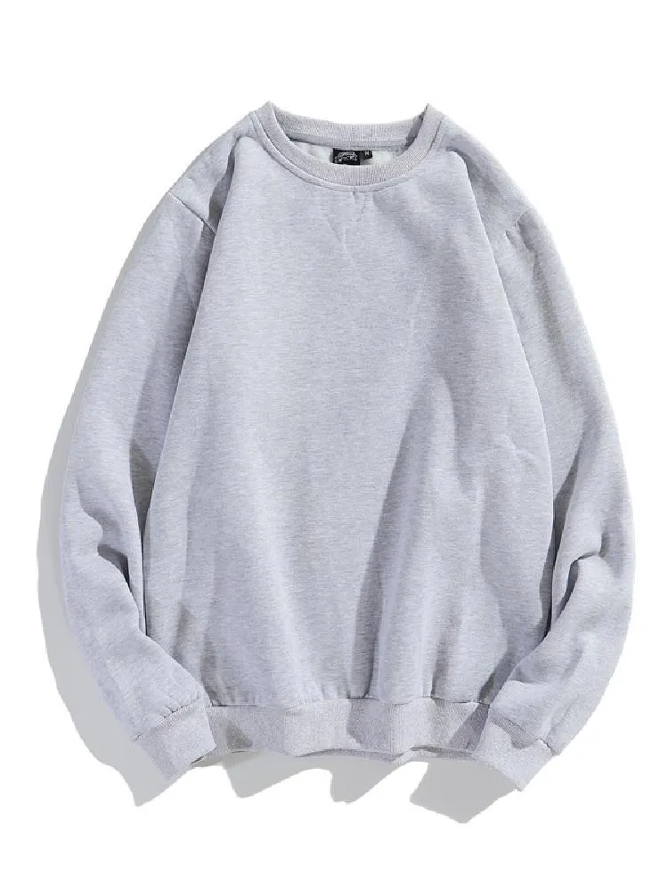 Solid Color Velvet Crewneck Hoodie