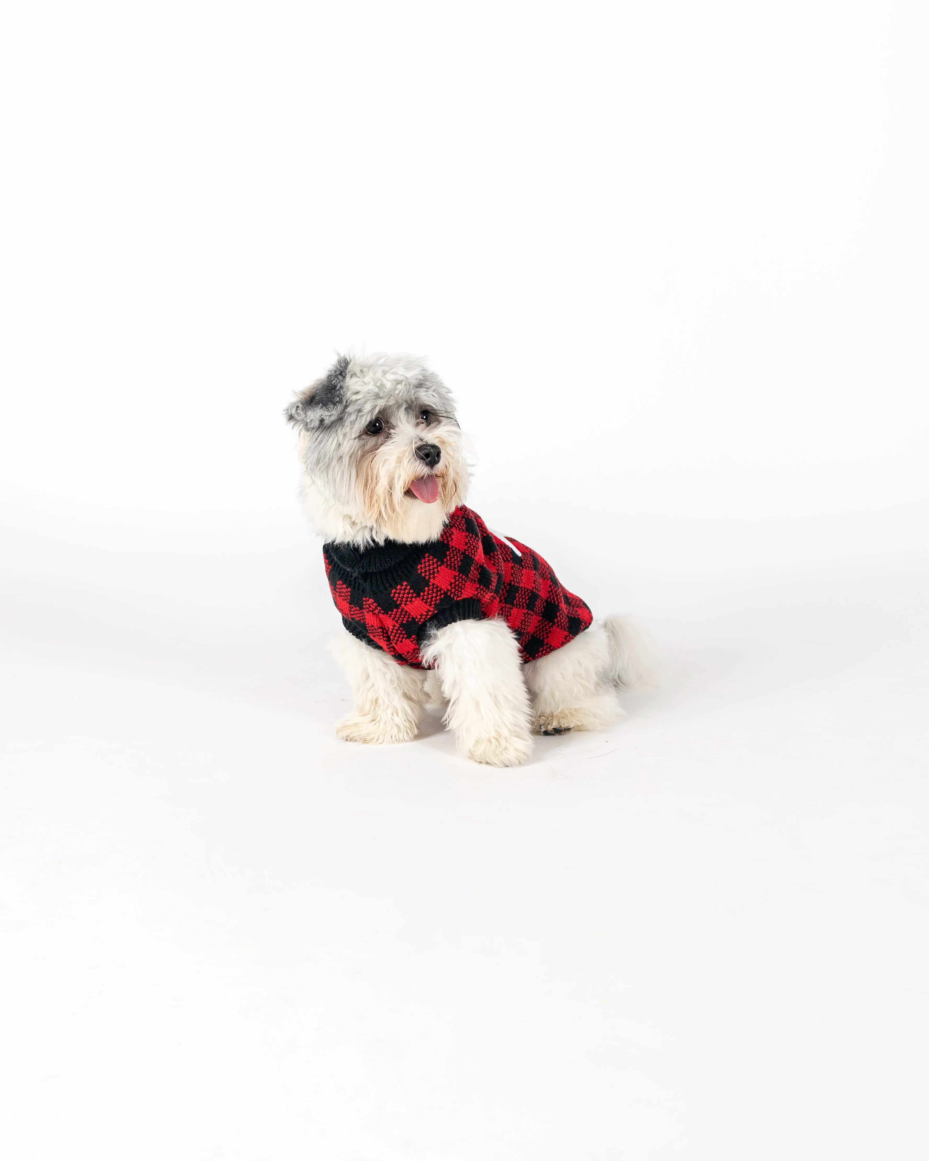 The Worthy Dog Quarter Zip Pullover Dog Jacket Red Buffalo