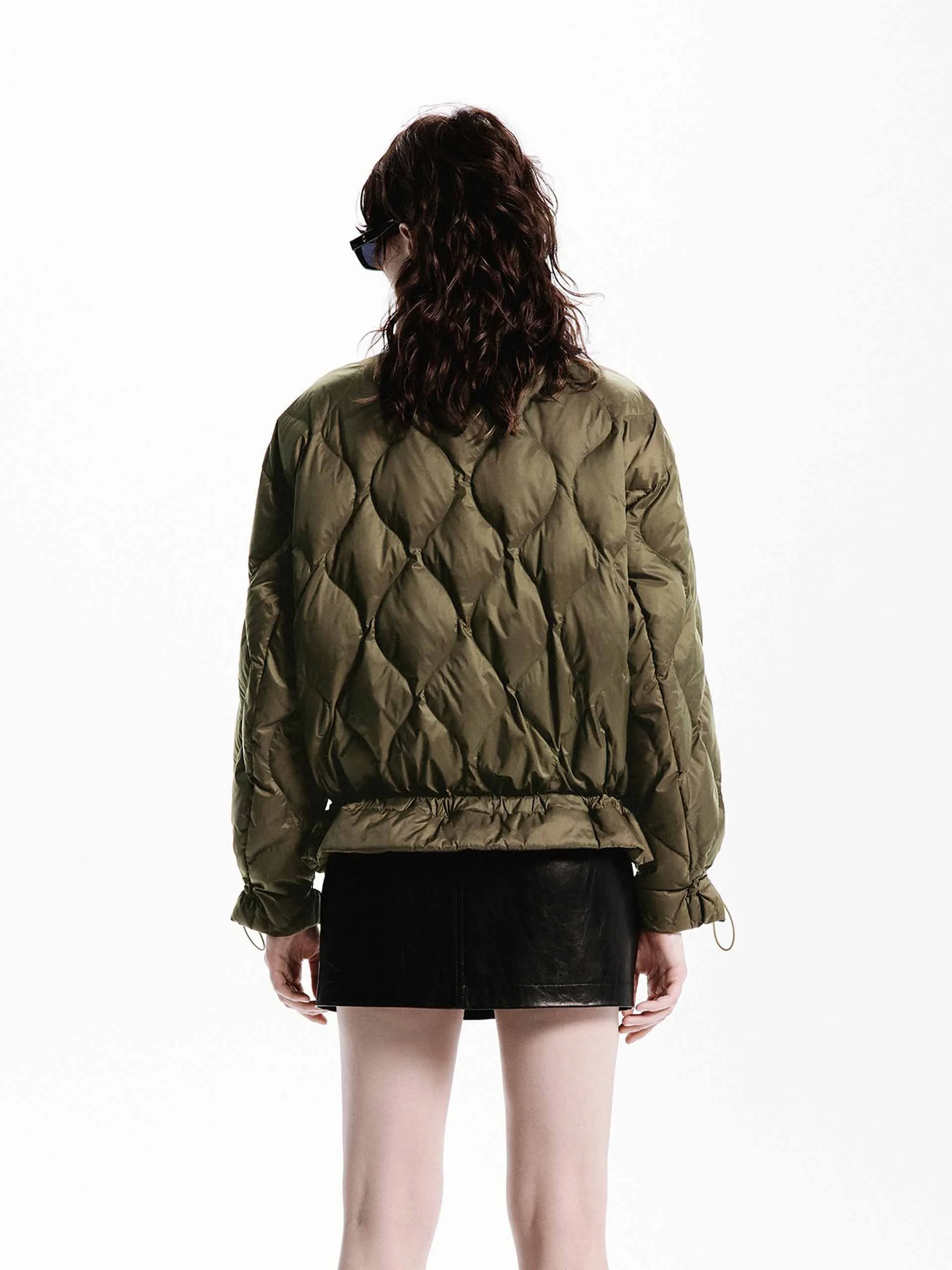 Tie Hem Quilted Down Jacket