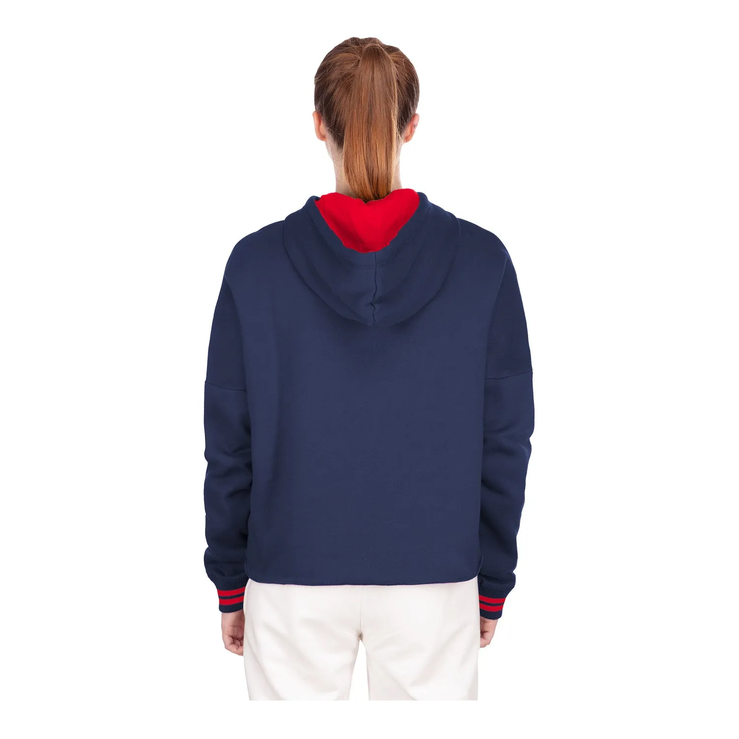 Women's New Era USWNT Fleece Cropped Navy Hoodie