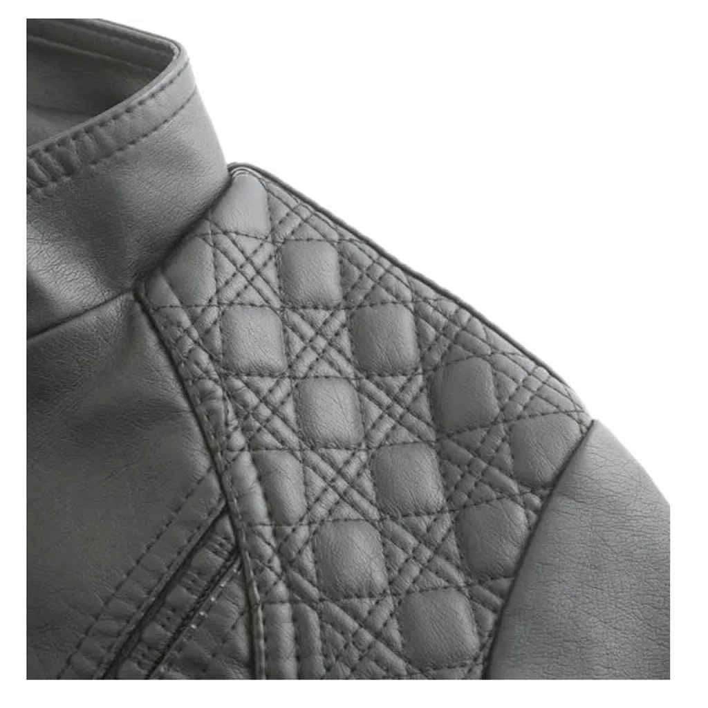 Womens Soft Quilted Vegan Leather Jacket